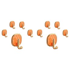 Bellonight 浴室 廁所 廚房 客廳 門後 金色邊框 毛巾掛鉤組, 橘色, 10個