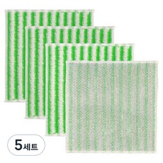 Rams Home 竹纖維吸油銀絲菜瓜布 綠色, 4入, 5套