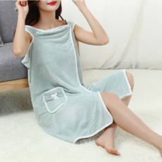 Bomari 絲絨柔軟浴袍毛巾, 1個, 綠色