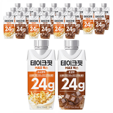 테이크핏 맥스 프로틴 250ml 고소한맛 12p + 초코맛 12p, 1세트