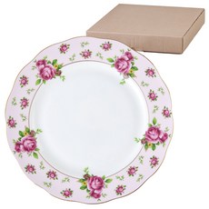 ROYAL ALBERT 玫瑰印花金邊復古餐盤 NCRPNK25812, 粉色的