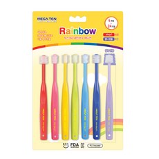 MEGA TEN Rainbow兒童牙刷 第1階段, 混色, 1組, 7支