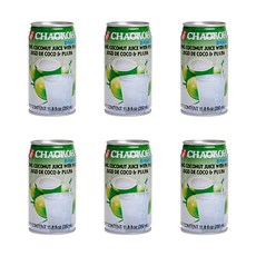 Chaokoh 영코코넛 쥬스 위드 펄프캔, 350ml, 6개
