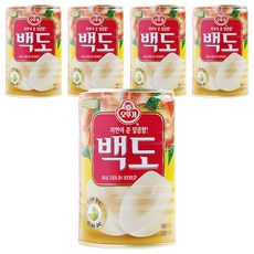 오뚜기 백도 반절 통조림, 400g, 5개