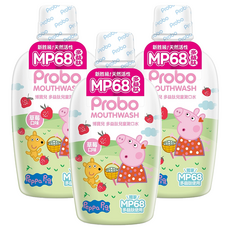 Probo 博寶兒 佩佩豬多益肽草莓口味兒童漱口水, 500ml, 3瓶