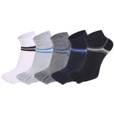 Duballo 男士單線五指短襪 5雙 顏色混搭