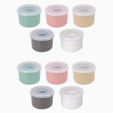 MODU'I BLUEMAMA 陶瓷副食品密封盒組, 粉色+米色+薄荷綠+灰色+白色, 250ml, 2組