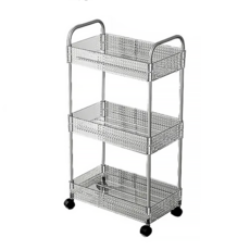 FAmILyLIFE 生活 輕奢鑽紋附輪夾縫置物架 3層, A-204, 1組