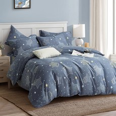 J-bedtime 床寢時光 台灣製 頂級絲柔棉床包枕套組 S6827S-H, 單人, 滿天星夜