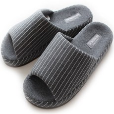 LABELLCO 直條Bence室內拖鞋, 炭灰色, 1組