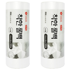 롯데이라이프 착한 롤백 소 17cm x 25cm, 소(S), 500개입, 2개