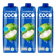 CHABAA 啜吧 原裝進口 100%純椰子水 高鈣高鐵, 1L, 3瓶