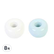 LIVING DUO 直立式陶瓷牙刷架, 白+藍, 8個