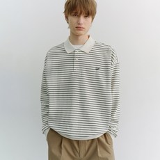 Dunst 中性條紋Logo翻領T恤 UDTS6A120