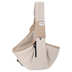 hidream 寵生幾何 寵物斜跨托特包-牛乳棕 時尚寵物外出包, (袋深45cm) + (肩帶長87cm), 1入