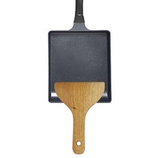 方形單柄不沾玉子燒煎鍋+木質寬面鍋鏟, 1組, 26*22.5*3.5cm