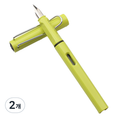 B2WIN 文具 學用品 筆, 2個, 綠色塑膠可替換式鋼筆 精細筆尖