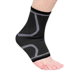 AOLIKES 奧力克斯 針織運動防護護踝 彈力編織 舒適好穿, 黑灰色, 1雙