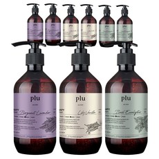 plu 香氛沐浴乳組 香檸檬薰衣草香+百合香草香+羅勒尤加利香, 3套