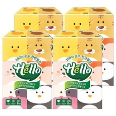 헬로 미니 천연펄프 미용티슈 2겹, 250매, 24개