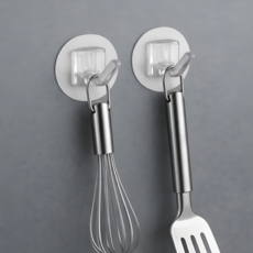 리빙홈디테일 홈 무타공 원형 다용도 접착식 후크걸이 LHD-002, 투명, 10개