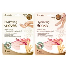 Epielle 乳木果油保濕手套+襪子套組，含荷荷巴油+維生素E，舒緩乾燥粗糙肌膚, 3組