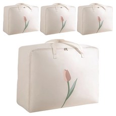 布質棉被收納袋, 白色, 4個