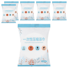 QIANHUI 倩揮 一次性浴巾 壓縮款, 白色, 6個