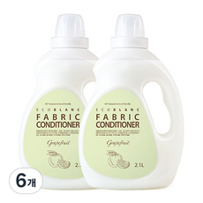 에코블랑 유아 섬유유연제 자몽향, 6개, 2.1L