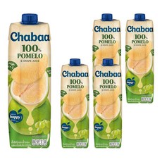 CHABAA 啜吧 100% 柚子佐葡萄果汁, 1L, 5瓶