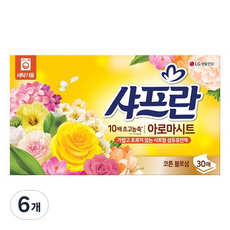 샤프란 아로마시트 섬유유연제 코튼 블러썸 본품, 30개입, 6개