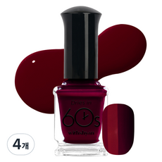 withshyan 60秒快乾指甲油 真實勃根地紅, M155真實勃艮第紅, 9ml, 4個