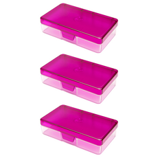 潔適康隨身盒, 無毒環保PC塑鋼材質, 時尚精緻, 小巧好帶, 直角扣開蓋設計, 浪漫紫, 3個