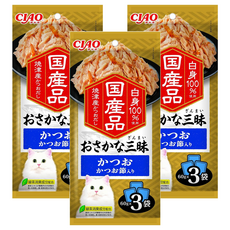 INABA CIAO 啾嚕 貓用 三昧餐包, 鰹魚 + 柴魚片, 180g, 3袋