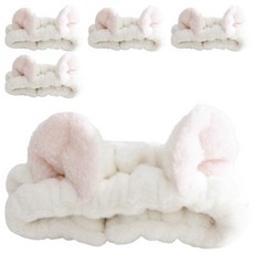 J-meal 貓耳洗臉髮帶, 5個, 白色