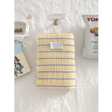 Shushu Room 三層條紋紗布寬幅布料, 黃色, 1個