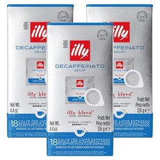일리 디카페이나토 파드 캡슐커피, 7g, 18개입, 3개