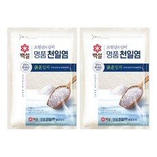 CJ BEKSUL 白雪 5000年的秘密名品天日鹽 粗粒, 1kg, 2個