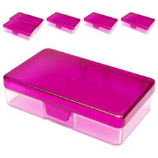 潔適康隨身盒, 無毒環保PC塑鋼材質, 時尚精緻, 小巧好帶, 直角扣開蓋設計, 浪漫紫, 6個