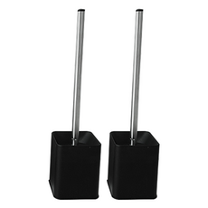 Modernat 方形沖水馬桶刷, 黑色, 2個