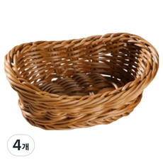 라이크스 타원 엣지 라탄 바구니, 4개