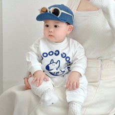 STARDOOR 嬰兒小狗圖案長袖連身衣