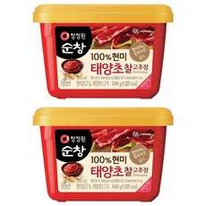 청정원순창 100% 현미 태양초 찰고추장, 500g, 2개