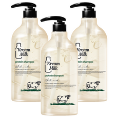 크림밀크 단백질 퍼퓸 샴푸 화이트머스크향, 1.1L, 3개