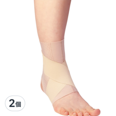 alphax 醫護超彈性護踝支撐帶 輕薄設計 鬆緊帶十字交叉設計 親膚透氣零觸感 寬版包覆安定腳踝, M, 2個