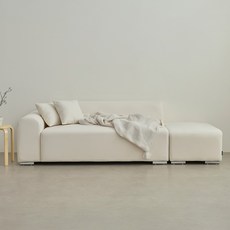 퍼리든 뮤즈 패브릭 3인용 소파 우측형 + 쿠션 2p + 스툴 방문설치, 아이보리