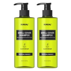 쿤달 올데이 스멜커버 청소년 샴푸 트로피컬 망고향, 400ml, 2개