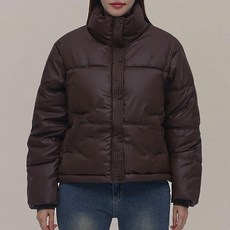 Elsso 女款PU皮革短版鋪棉外套