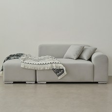 퍼리든 뮤즈 패브릭 2인용 쇼파 + 쿠션 2p + 스툴 방문설치, 그레이