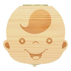 小麥購物 天然木製寶寶乳牙保存盒 L2017, 單品, 木色, 1個